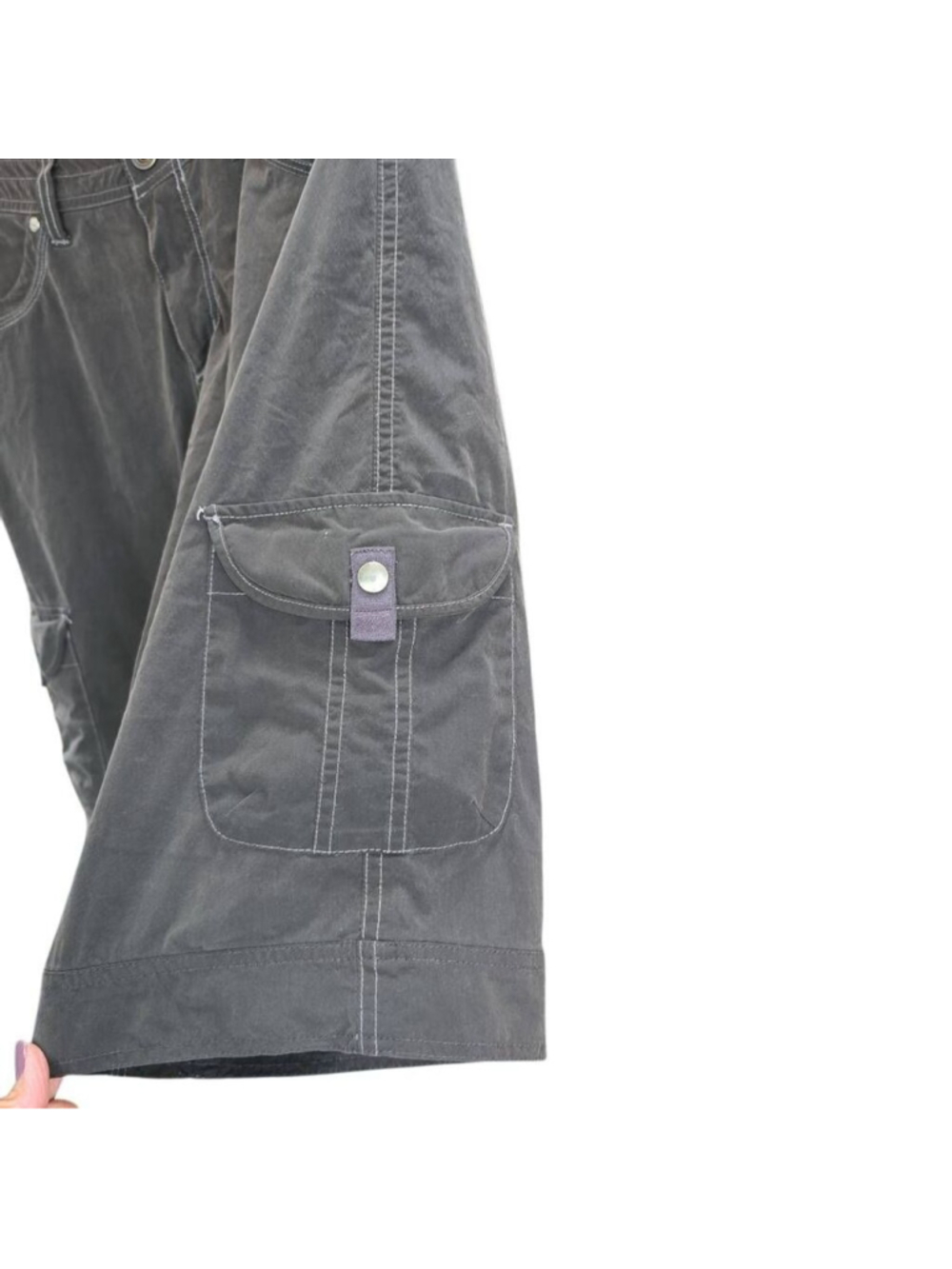 Kuhl Charcoal Grey Cargo Shorts Size 12 Snap Zipper Front - Picture 2 of 7